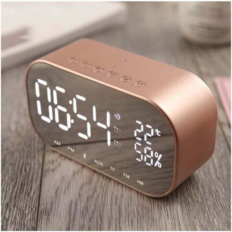 [niemals Verwendet] Bluetooth-radiowecker Mit Fm-lautsprecher, Thermometer Und Freisprechfunktion