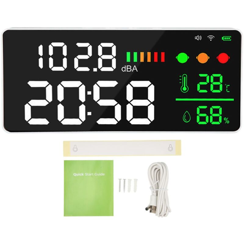 [niemals Verwendet] Grossbildschirm, Dezbelmeter, Led-anzeige, Wlan Zur Schallpegelmessung, Temperatur- Und Luftfeuchtigkeitsüberwachung