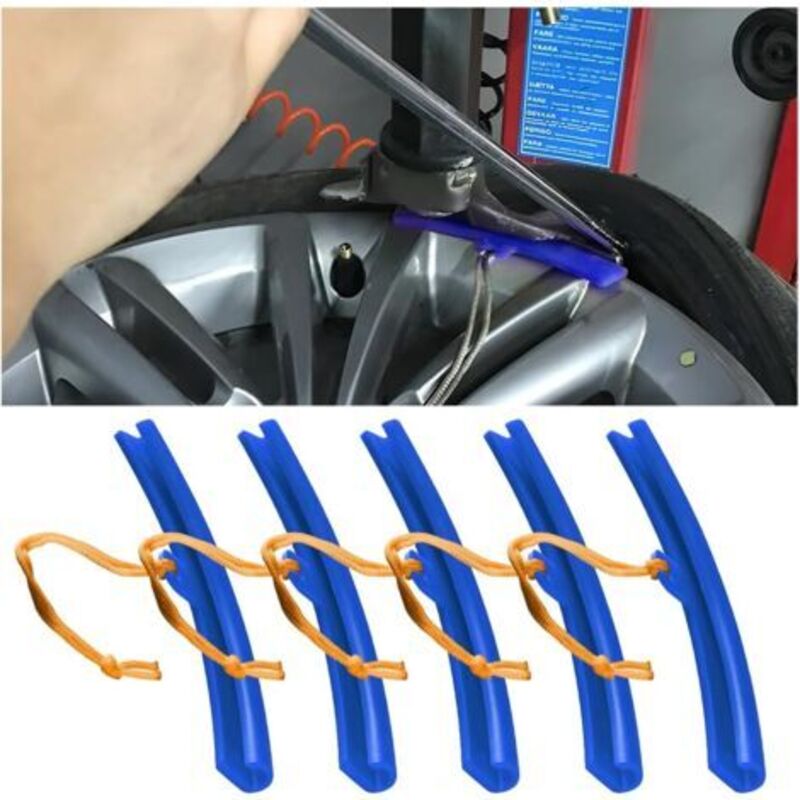 [niemals Verwendet] 5-teiliger Felgenschutz, Felgenschutz Mit Löchern Und Seilen, Radwechselschutz, Reifenschutz Für Die Autoreifenmontage, Felgenkantenschutz (blau)