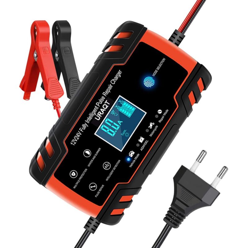 [niemals Verwendet] Intelligentes 8a 12v/24v Batterieladegerät Mit Lcd-touchscreen Und Mehrfachem Reparaturschutz Für Pkw, Lkw/agm/gel/nassbatterien
