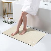 1 Badematte, Diatomitstein, Schnell Absorbierend, Rutschfeste Unterseite, Beige, Badezimmer