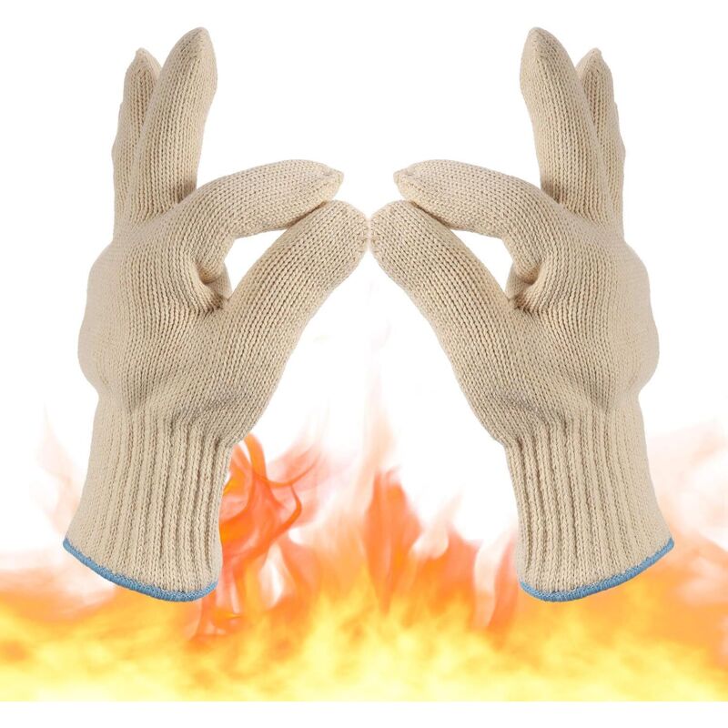 [niemals Verwendet] Küchenhandschuh Mit Verbrennungsschutz, Ofenhandschuh, Hitzebeständiger Grillhandschuh, Für Den Innen- Und Außenbereich Geeignet, Aus Dicker, Gestrickter Baumwolle Für Hochtemperat
