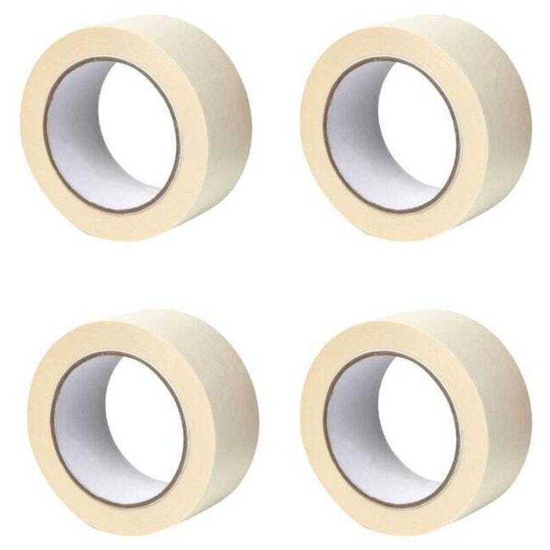 [niemals Verwendet] 4er-pack Krepppapier-abdeckband – Oberflächenschutz Bei Maler- Und Tapezierarbeiten – 50 Mm X 50 M – Beige