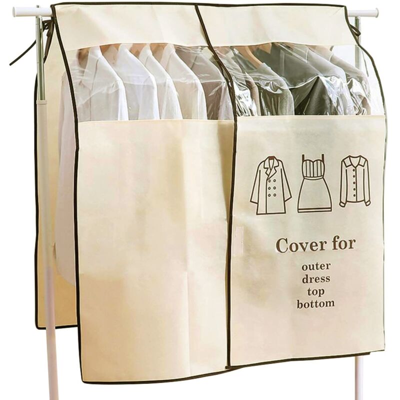 [niemals Verwendet] Kleiderschutzhülle 120 X 120 Cm, Beige, Staubdicht, Universell, Für Kleiderstangen Geeignet