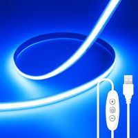 1 Cob-led-streifen, 2 Meter, Blau, 5v Usb-netzteil, Touch-dimmer, Flexibel, Für Schlafzimmer, Fernseher, Diy-beleuchtung