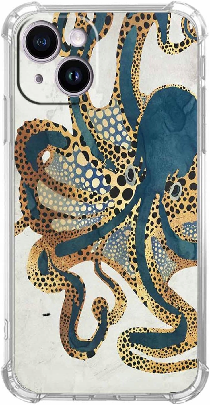 Octopus-hülle Für Iphone 14, Tpu, Blau