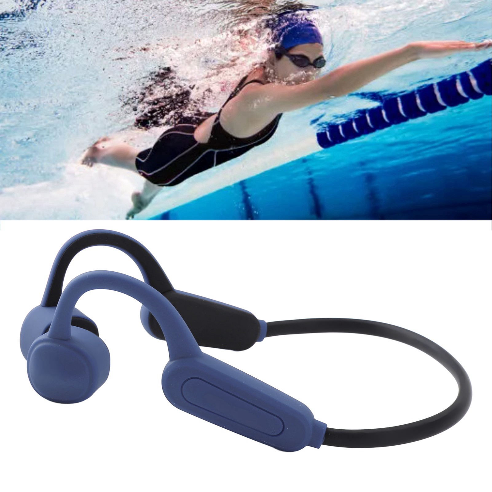 Offene Bluetooth-sportkopfhörer Mit Knochenleitung, Ipx8 Wasserdicht, Leicht, Kabellos, Ideal Zum Laufen Und Schwimmen, Mit 16 Gb Speicher