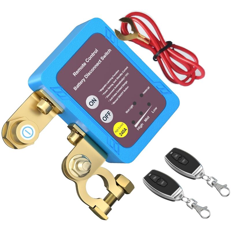 [niemals Verwendet] Kabellos Ferngesteuerter Batterieschutzschalter – 12 V – 240 A – Automatischer Abschaltschalter – Für Auto, Wohnmobil, Atv, Lkw, Boot