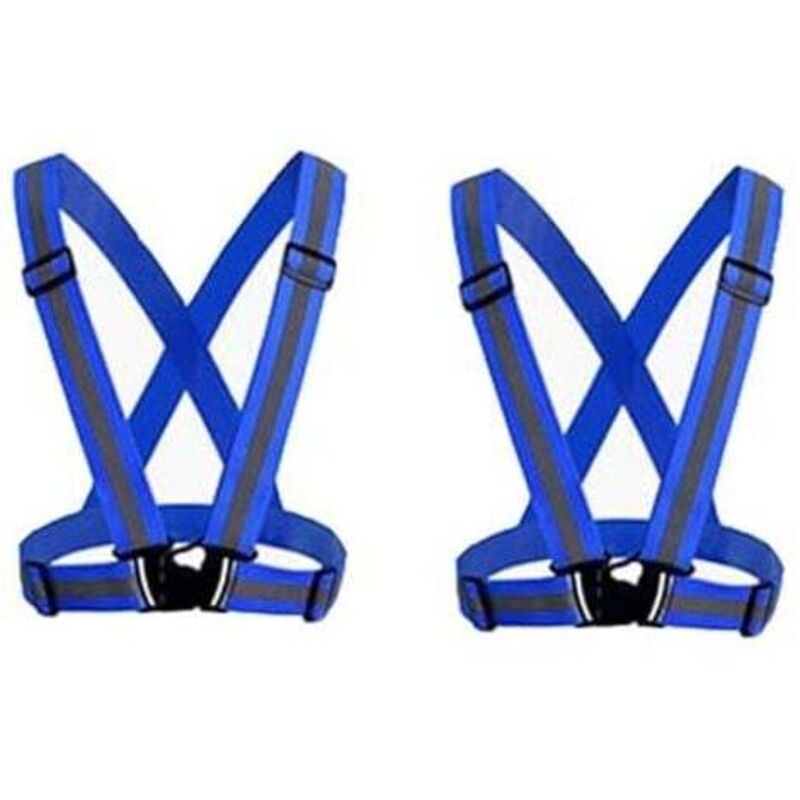 [niemals Verwendet] 2er-pack (blau) Reflektierende Sicherheitsweste Für Erwachsene/kinder, Verstellbare, Hochsichtbare Arbeitsweste, Hochsichtbare Sportbekleidung Zum Joggen