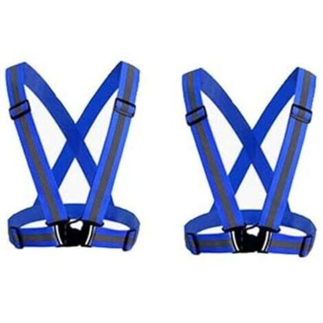 [niemals Verwendet] 2er-pack (blau) Reflektierende Sicherheitsweste Für Erwachsene/kinder, Verstellbare, Hochsichtbare Arbeitsweste, Hochsichtbare Sportbekleidung Zum Joggen