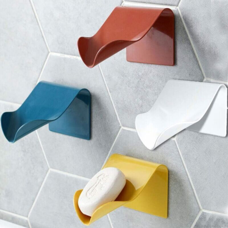 [niemals Verwendet] Selbstentleerende, Wandmontierte Seifenschale Aus Kunststoff Für Das Badezimmer (weiß, Blau, Gelb, Rot, 4 Stück)