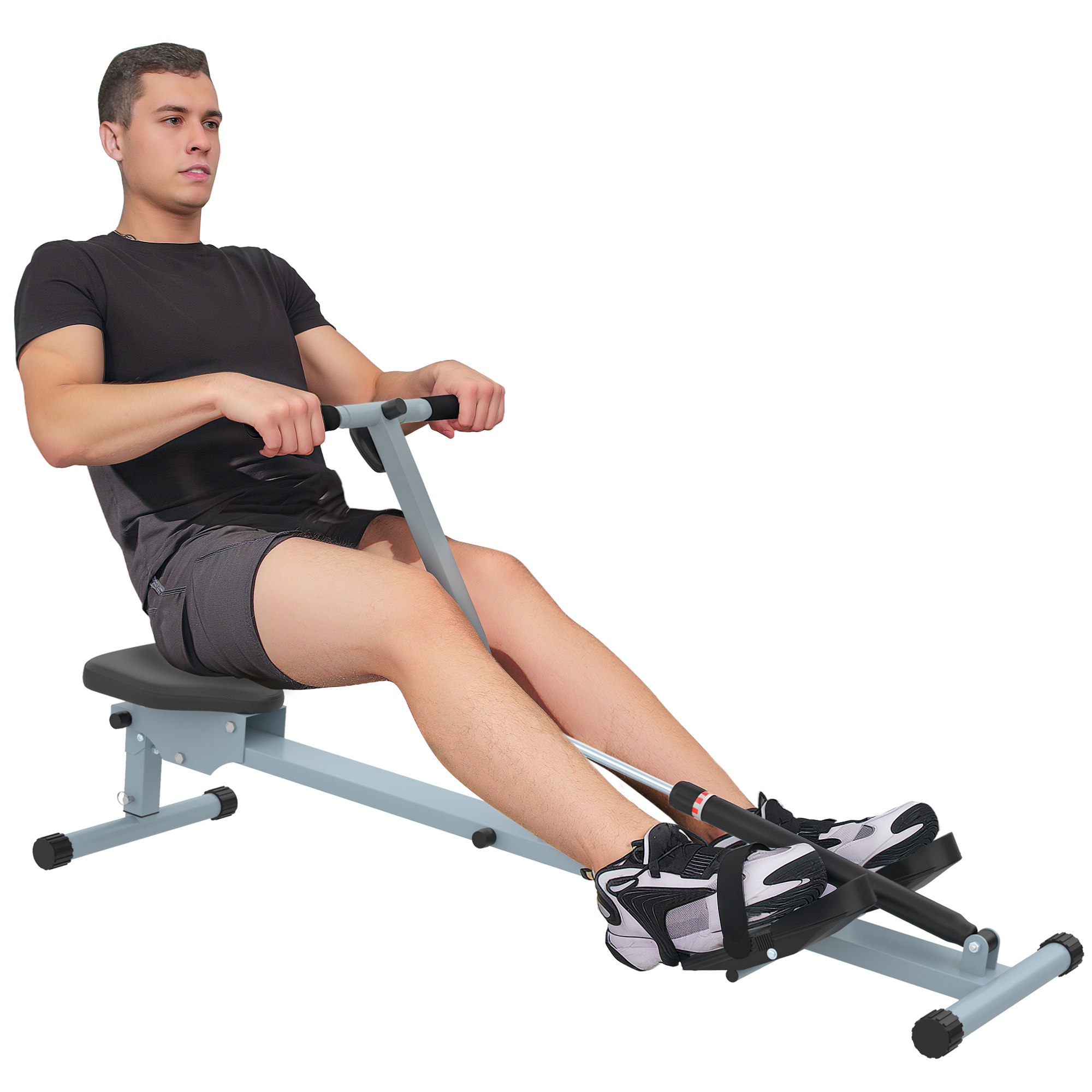 Rudergerät Für Zuhause-hydraulisches Fitness-rudergerät Mit Lcd-display-12 Widerstandsstufen-rudermaschine Belastbar Bis 100kg Fitnessgerät Trainingsgerät Für Das Ganzkörpertraining