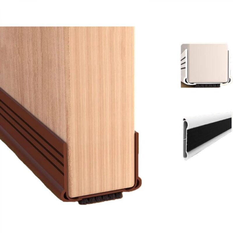 [niemals Verwendet] Set Mit 2 Türstoppern, Gummitürstopper, Verstellbar, Schalldämmend, 93 Cm Lang, Braun
