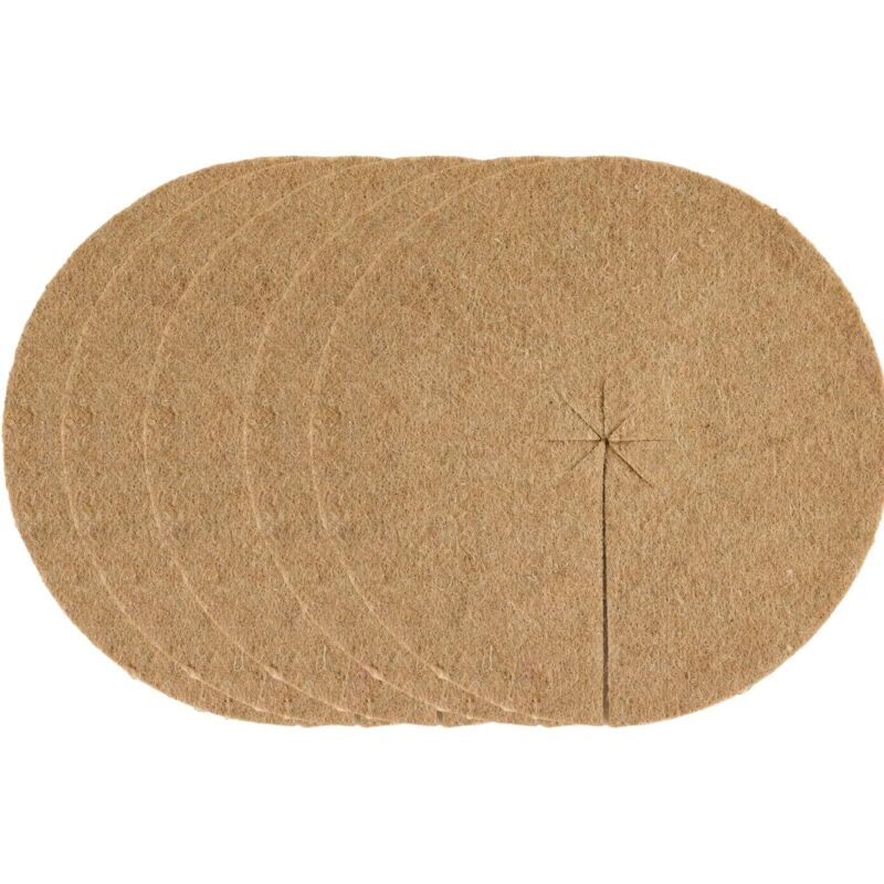 [niemals Verwendet] Set Mit 5 Mulchscheiben Ø40cm Aus Jutefilz Zum Schutz Von Pflanzen, Unkrautbekämpfung Und Frost