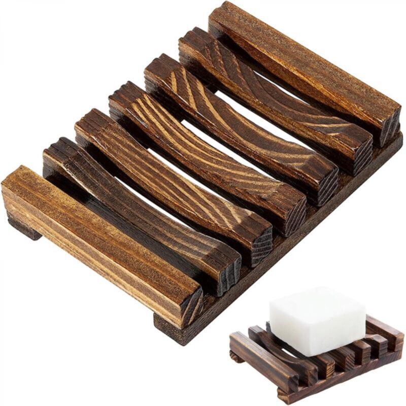 [niemals Verwendet] X Seifenschale Aus Holz, Handgefertigter Seifenhalter, Seifentrocknungsständer Für Badezimmer, Küchen Usw. Kann Beidseitig Platziert Werden (11,5 Cm X 8 Cm)