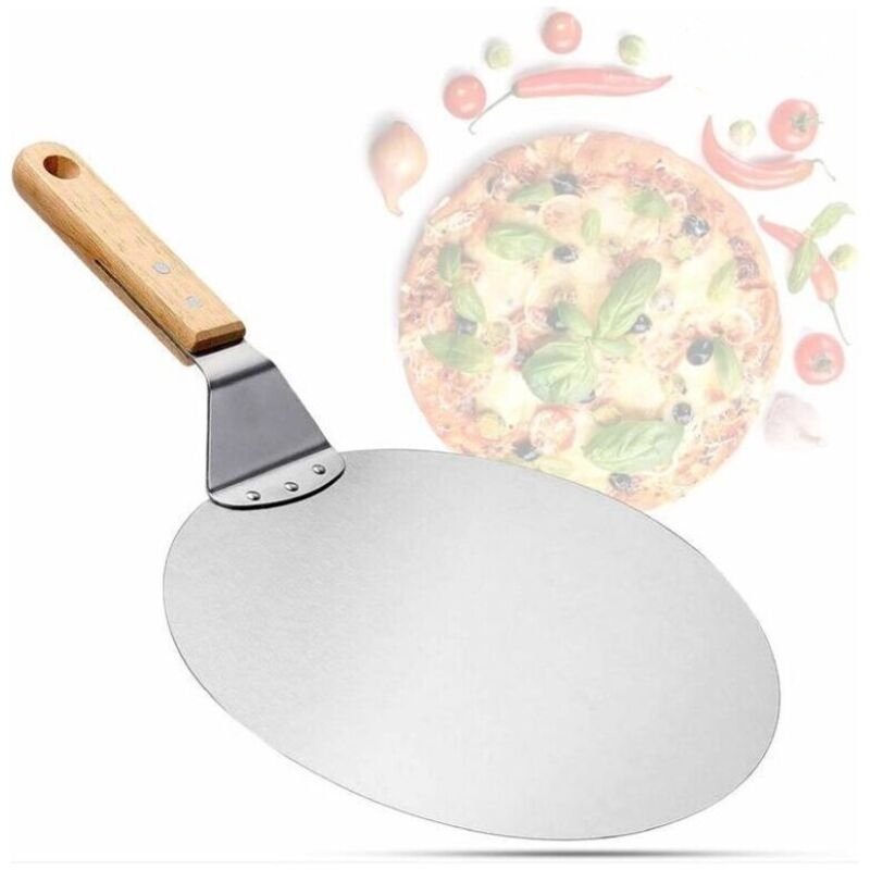 [niemals Verwendet] Reduzierter Preis, Pizzaschieber Aus Edelstahl Mit Holzgriff, Pizzaschieber Für Pizzasteine, Brotschieber, Kuchenschieber, Pizzaschieber...