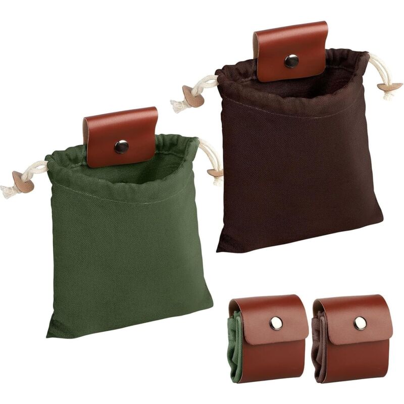 [niemals Verwendet] Nahrungssammelbeutel, 2-teiliger Canvas-beutel Zum Sammeln Von Nahrungsmitteln, Gürteltasche Für Die Pilzsuche, Buschtasche Für Camping Und Wandern