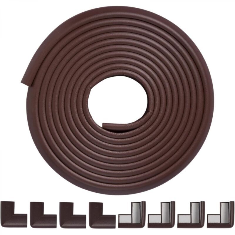 [niemals Verwendet] Eckenschutz Für Möbel Und Kamine (großer 5-m-rand, 8 Ecken), Robust, Weicher Nbr-schaumstoff, Sicherheitsschutz Für Möbel Und Kamine, Selbstklebend, Kaffeebraun
