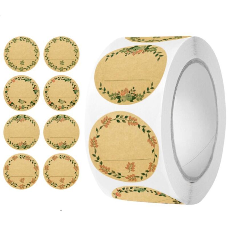 [niemals Verwendet] 500 Stück (braun-1) Selbstklebende Aufkleber, Etiketten Für Gewürz- Und Marmeladengläser, Kraftpapier-etiketten Zum Selbstkleben