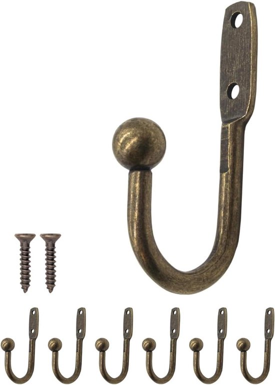 Kleiderhaken – Klassisches Design 4,8 Cm X 2,5 Cm – 6er-set – Bronzefarben – Hochwertige Haken – Langlebige Haken