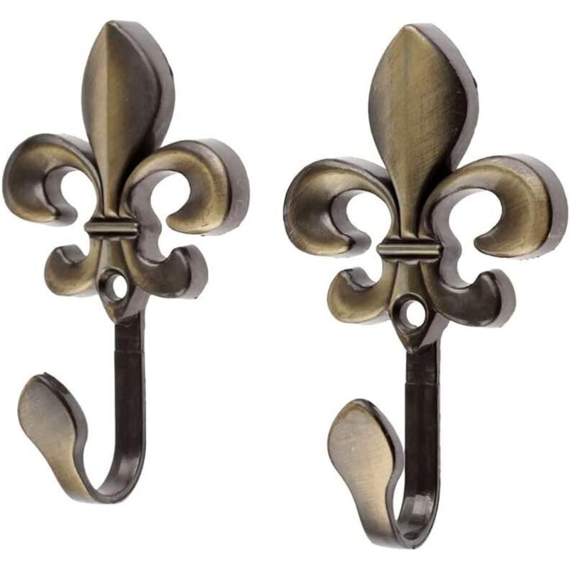 [niemals Verwendet] Set Aus 2 Bronzenen Wandhaken Mit Pflaumenblütenmotiv Zum Aufhängen Von Kleidung Und Handtüchern