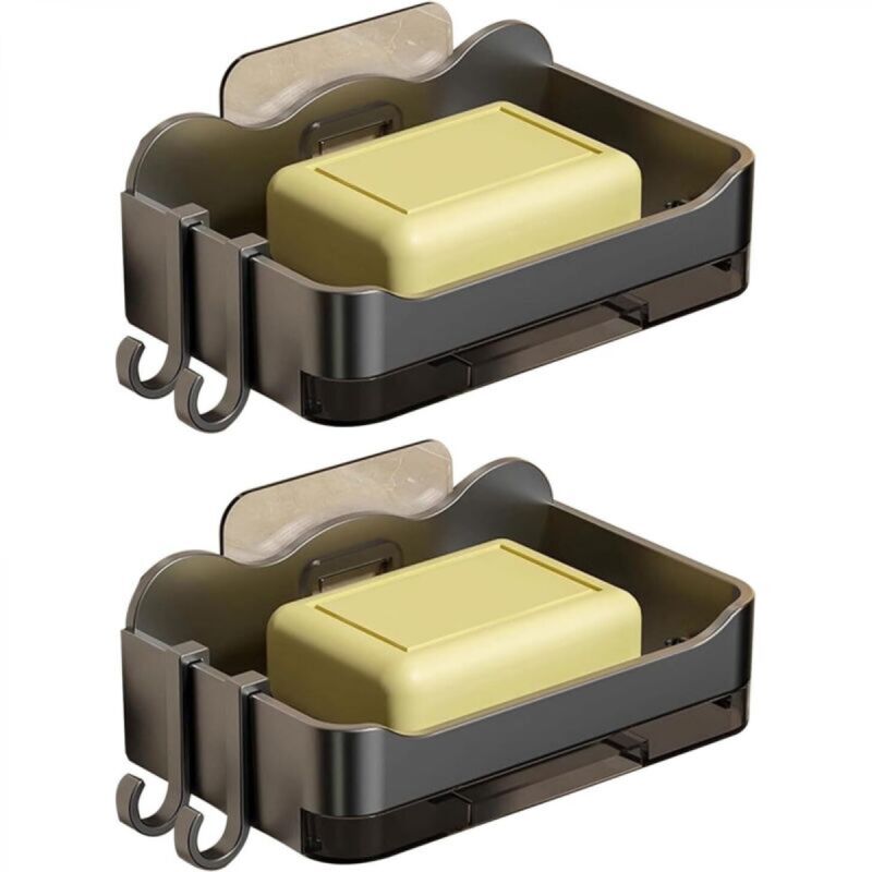 [niemals Verwendet] Set Mit 2 Bohrfreien Duschseifenschalen Mit Kleberückseite Für Bad Und Küche