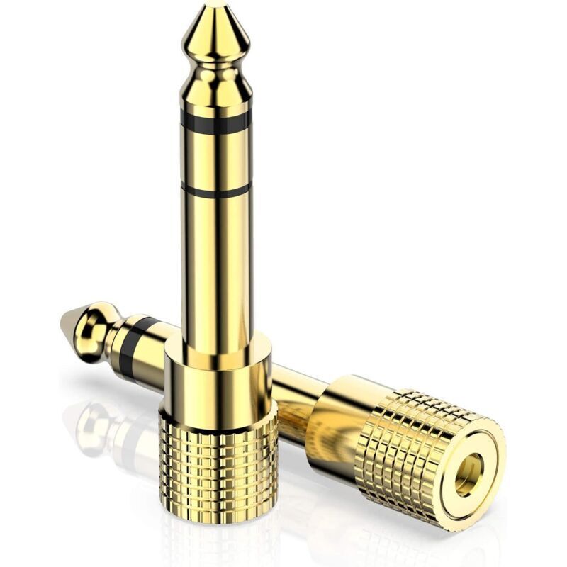 2er-pack Adapter, 6,35-mm-klinkenstecker Auf 3,5-mm-klinkenstecker, Vergoldeter Stereo-kopfhöreradapter Für Keyboard, Lautsprecher, Gitarre, Klavier