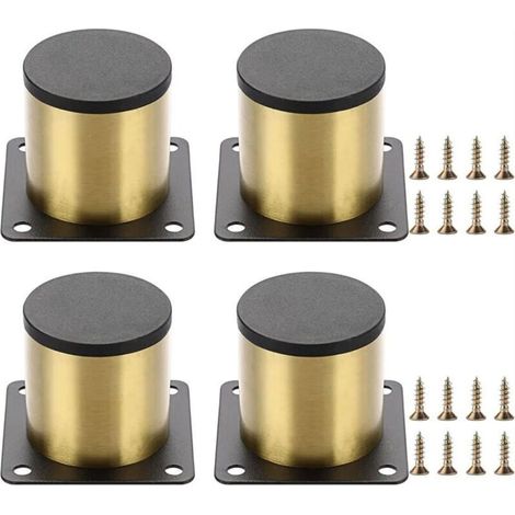 Verstellbare Möbelfüße, 4er-set, Metall-möbelfüße, Quadratische Badmöbelfüße, Verstellbar Um 18 Mm – Gebürstetes Gold