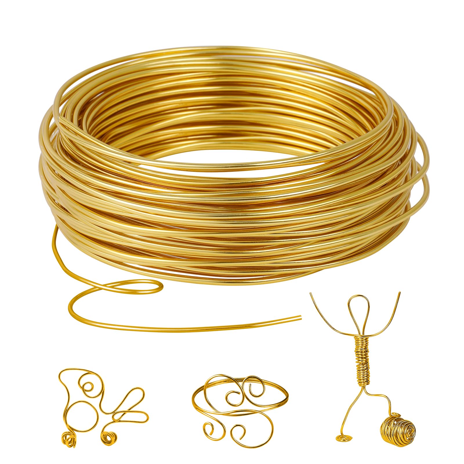 2 Stück Aluminium-basteldraht 2 Mm X 10 M, Flexibler Silberner Aluminiumdraht, Aluminiumdraht Für Bastelarbeiten Und Schmuckherstellung (gold)