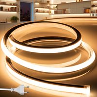 10 M Flexibler Gelber Neon-led-streifen, 220 V, Ip65, Zuschneidbar, Silikon, 10 Mm, Für Außenküche, Wohnzimmer