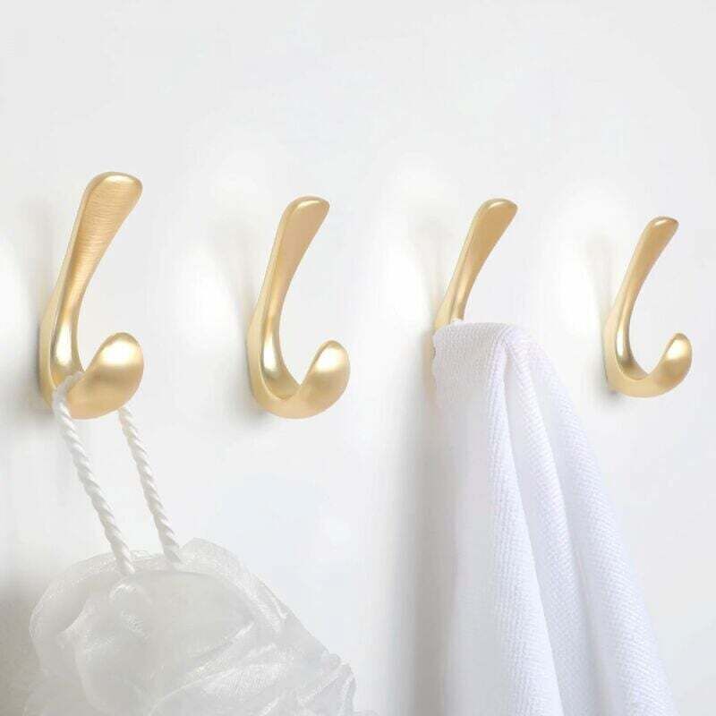 Set Mit 4 Handtuchhaken Fürs Badezimmer – Gebürstetes Goldfinish, Edelstahl, Für Handtücher Und Bademäntel