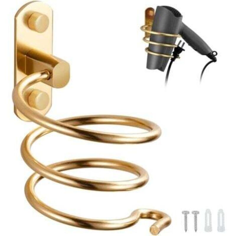 [niemals Verwendet] Goldener, Wandmontierter Haartrocknerhalter Aus Aluminium, Haartrocknerhalter Für Badezimmer, Hotel, Friseursalon