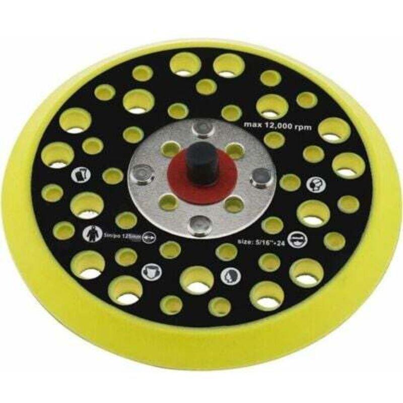 [niemals Verwendet] 125 Mm 5"-halterung Kompatibel Mit Mirka Ceros/deros 44 Löcher, 5/16 Gewindebefestigung, Schleifer, Klettverschlusshalterung, Elektrowerkzeugzubehör (nicht Original)