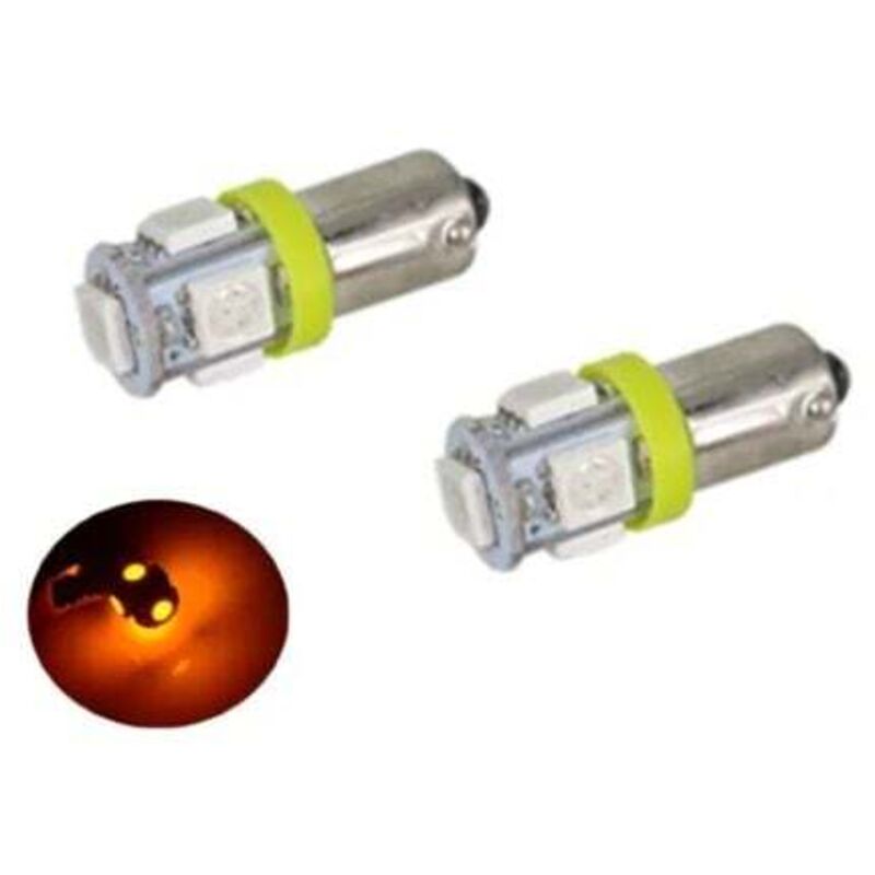 [niemals Verwendet] (gelborange) Ba9s Led Mit 5 Smd5050-chips, 2er-pack, T4w, Silbergrau, Gelbborange, 2er-pack