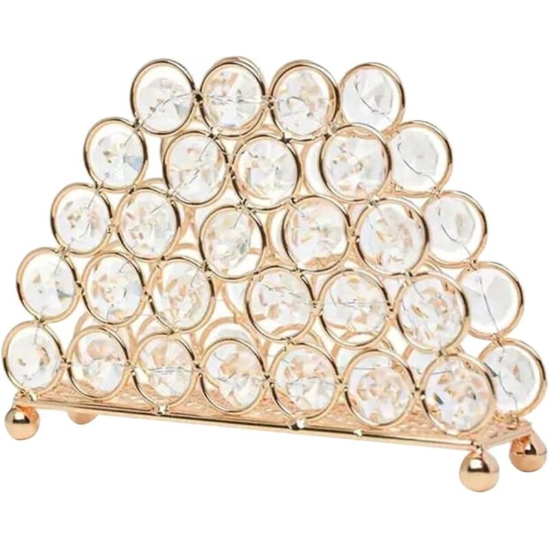 [niemals Verwendet] Eleganter, Freistehender, Moderner Handtuchhalter Aus Goldenem Kristall Für Wohnzimmer, Badezimmer, Restaurant Oder Als Tischdekoration