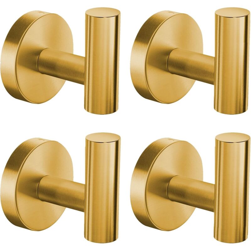 [niemals Verwendet] Handtuchhaken, Edelstahl, Wandhaken, 4er-pack (gebürstetes Gold)