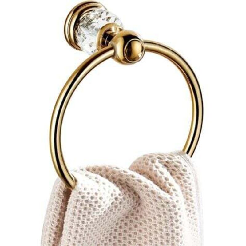 [niemals Verwendet] Kristallhandtuchring, Goldener Handtuchhalter Fürs Badezimmer, Runder Wandhandtuchhalter