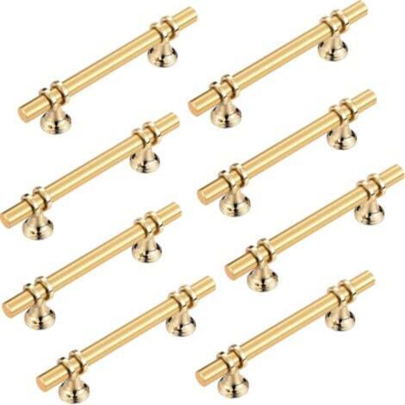 [niemals Verwendet] Set Mit 8 Goldfarbenen Edelstahl-schrankgriffen, Moderne Schubladengriffe Für Küchenschränke, Badezimmermöbel Und Kleiderschranktüren (96 Mm Lochabstand)