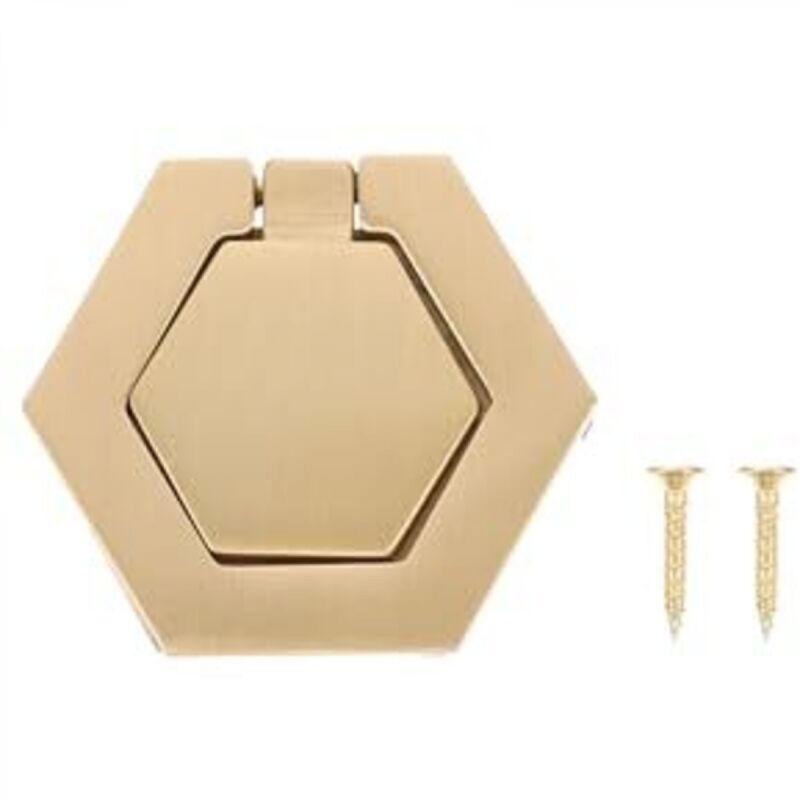 [niemals Verwendet] 1 Set Dekorativer, Sechseckiger Schubladengriffe Aus Kupfer Für Möbel Und Schränke, Elegant, Goldfarben