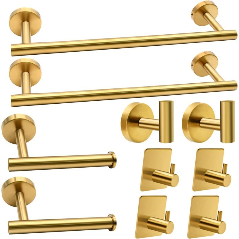 [niemals Verwendet] 10-teiliges Badezimmer-accessoire-set, Gebürstetes Gold, Edelstahl-badezimmer-accessoire-set