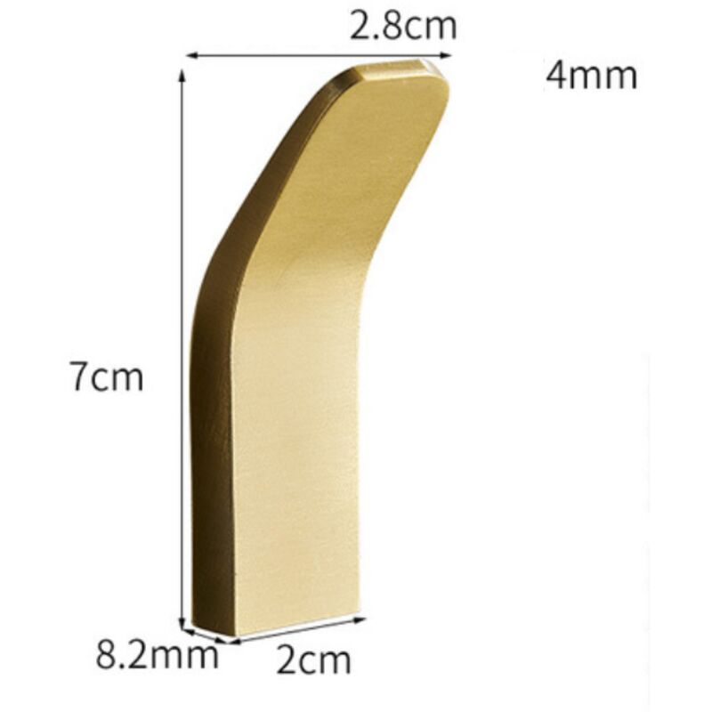[niemals Verwendet] 6-teiliges Aluminium-hakenset Für Küche/bad, Haken Für Die Türrückseite, Bohrfreie Halterungen (gebürstetes Gold)