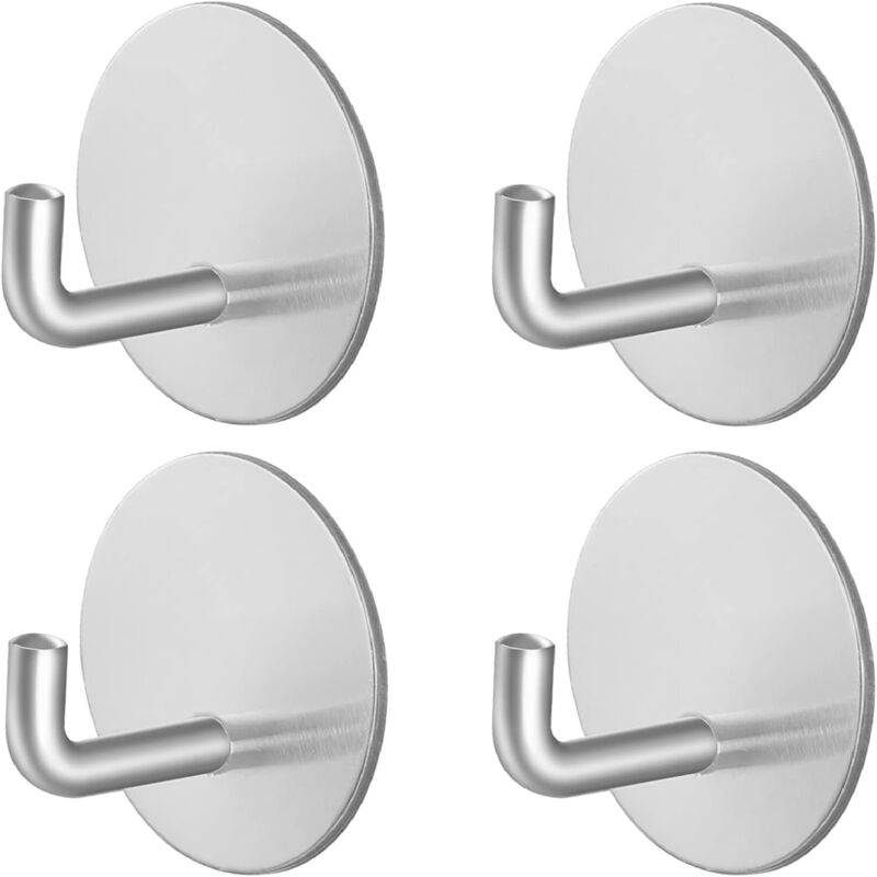 [niemals Verwendet] 4-teiliges Set Selbstklebender Wandhaken Aus Edelstahl, Handtuchhaken Für Bad, Wandhaken Ohne Bohren, Küchenhaken, Türhaken, Geschirrtuchhaken, Selbstklebende Haken Für Wandtafeln