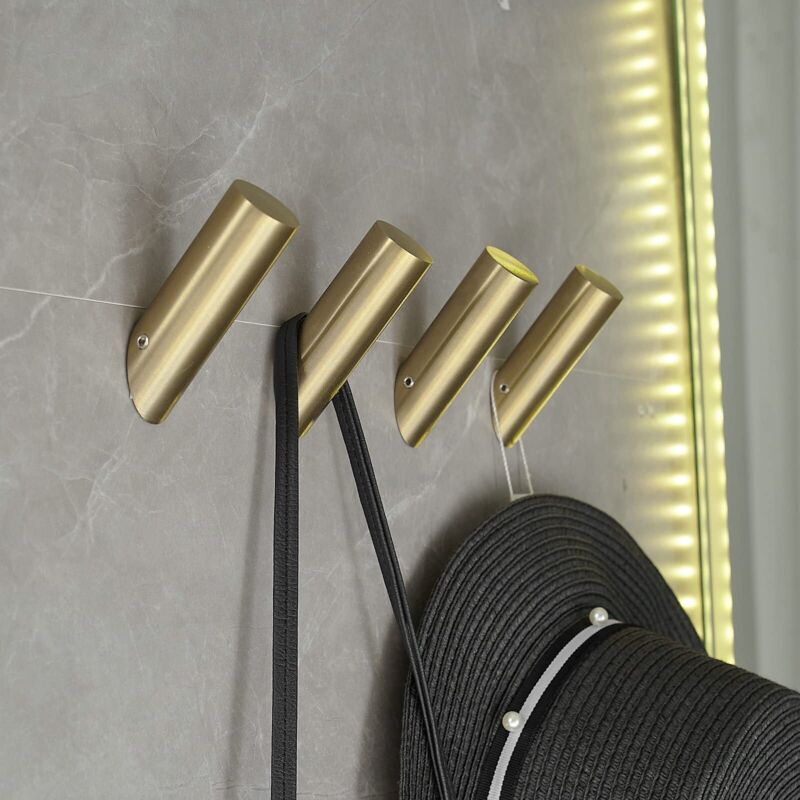 [niemals Verwendet] Set Mit 4 Haken In Gebürstetem Gold Für Handtücher, Bademäntel, Wandhaken Für Badezimmer, Stabile Kleiderbügel