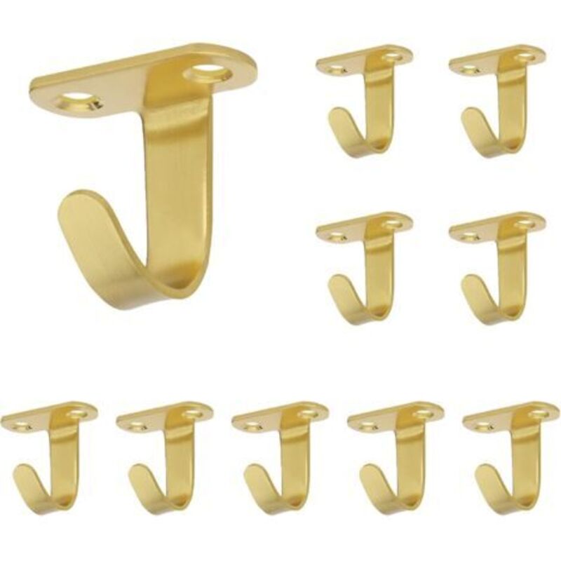 [niemals Verwendet] Set Mit 10 Deckenhaken Für Handtücher, Bademäntel, Kleidung, Badezimmer, Küche, Kleiderschrank, Garage (gold)
