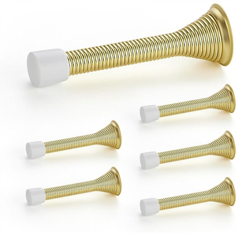 [niemals Verwendet] Türstopper, 6er-set, Goldfarben, Federbelastet, Mit Gummistopper, Für Die Unterseite Der Tür