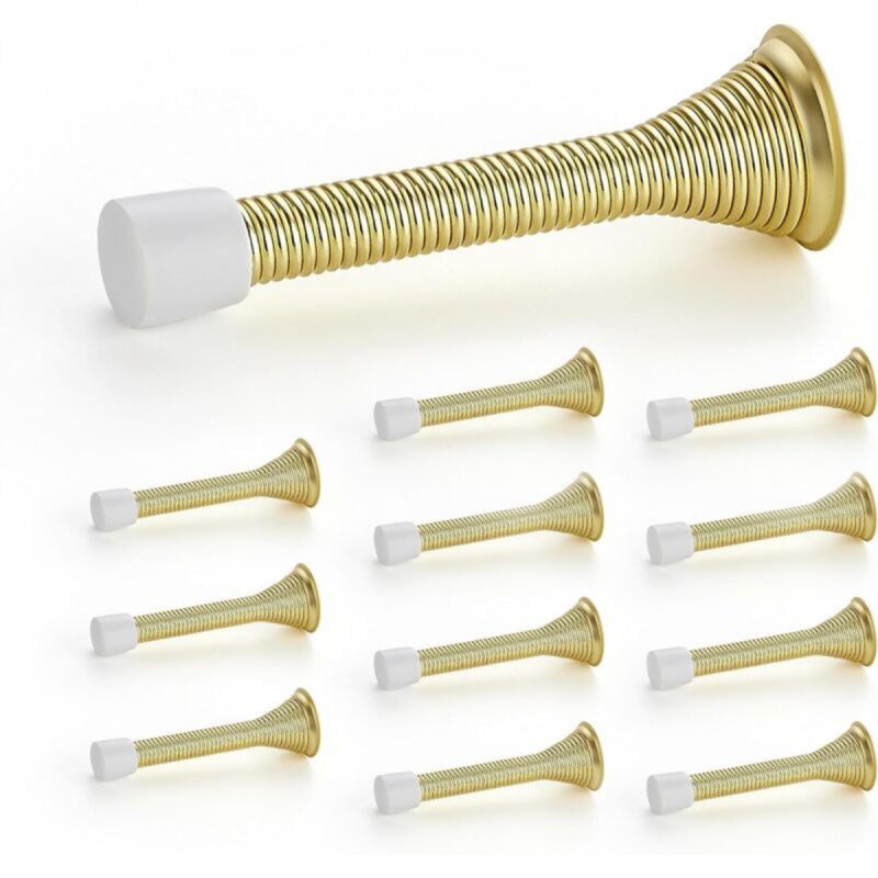 [niemals Verwendet] Türstopper, 12er-set, Goldfarben, Federbelastet, Mit Gummipuffer, Für Die Unterseite Der Tür