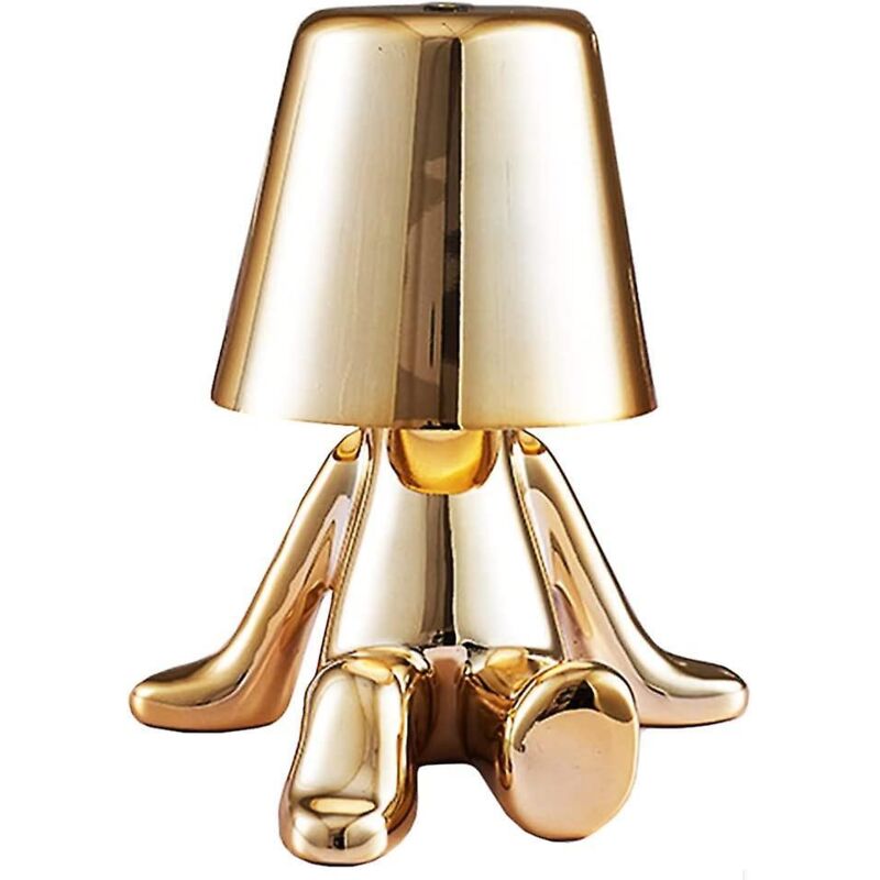 [niemals Verwendet] Schreibtischlampe „kleines Goldenes Männchen“, Berührungsempfindliches Nachttischlicht Mit Usb-ladefunktion