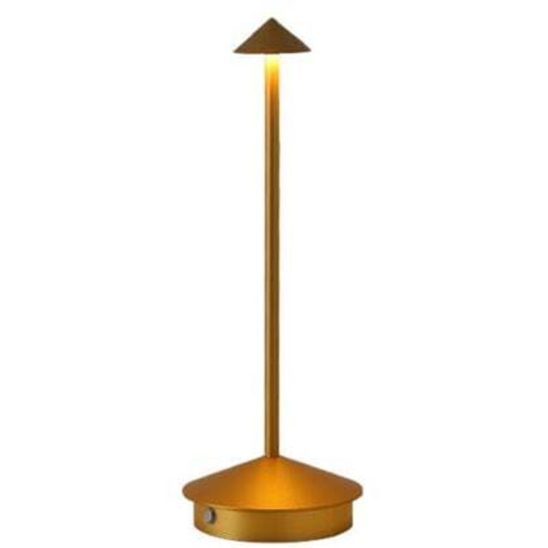 [niemals Verwendet] (gold) Tragbare, Wiederaufladbare Tischleuchte, Batteriebetrieben, 3-farbige Beleuchtung, Geeignet Für Schlafzimmer, Restaurant, Terrassenbar