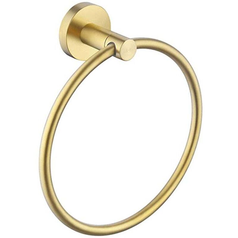 [niemals Verwendet] Handtuchring Aus Gebürstetem Gold, 16 Cm Durchmesser, Moderner, Wandmontierter Handtuchhalter Aus Edelstahl