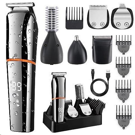 6-in-1-haarschneide- Und Haarschneideset Für Männer, Präzises, Kabelloses Pflegeset, Wasserdicht Nach Ipx6 Für Haare, Haare, Haare, Zähne, Ohren Und Roster (silber)